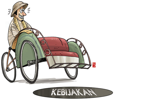 Rakyat Genjot Becak,  Gubernur Naik Elevator