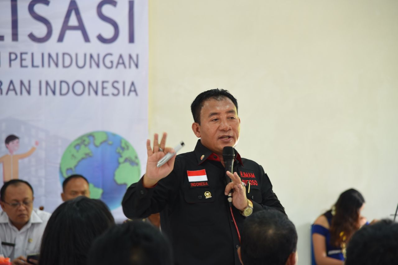  Sosialisasi Penempatan dan Perlindungan Pekerja Migran Indonesia (PMI) di Kecamatan Gembong, Pati, Jawa Tengah pada Rabu (9/5).