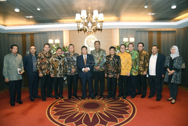 Pertemuan Pimpinan DPR RI dan BAKN dengan BPK RI di Gedung DPR RI, Senayan, Jakarta, Senin (4/6).