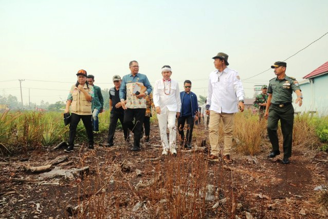  Wakil Ketua Komisi IV DPR RI Dedi Mulyadi, saat meninjau bekas karhutla di Kalimantan Tengah.