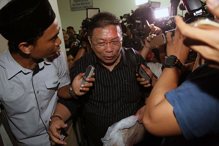 Pengacara Yudi Wibowo Sukinto saat tiba di Direktorat Kriminal Umum Polda Metro Jaya, Jakarta, Sabtu (30/1).