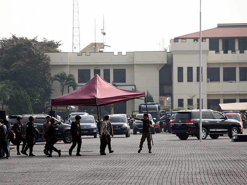  Suasana di dalam Mako Brimob Polda Metro Jaya, Depok
