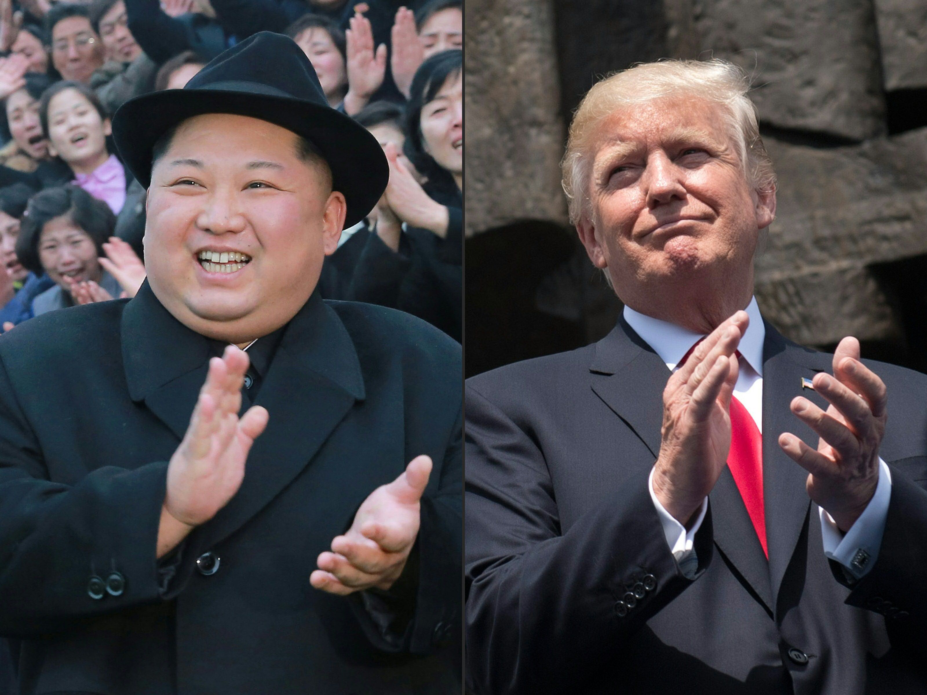 Pemimpin Korut Kim Jong-Un (kiri), Presiden AS Donald Trump (kanan)
