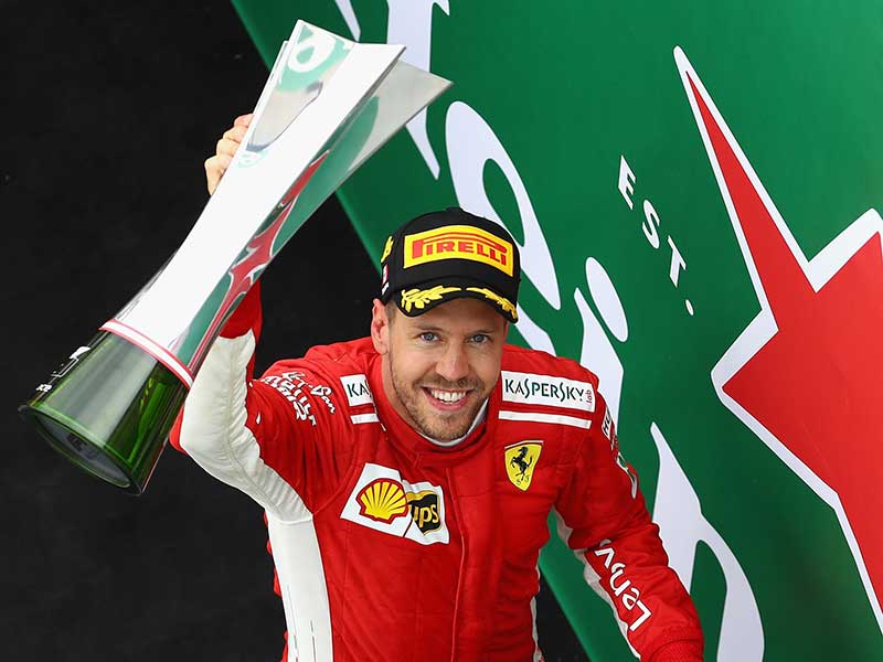 Pembalap tim Ferrari Sebastian Vettel