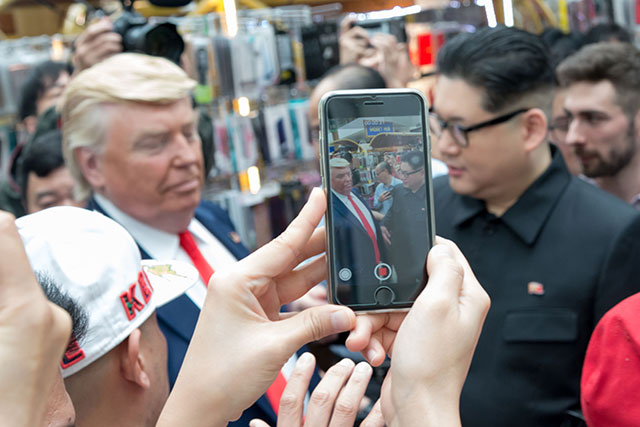 Pemeran tiruan Donald Trump dan Kim Jong Un