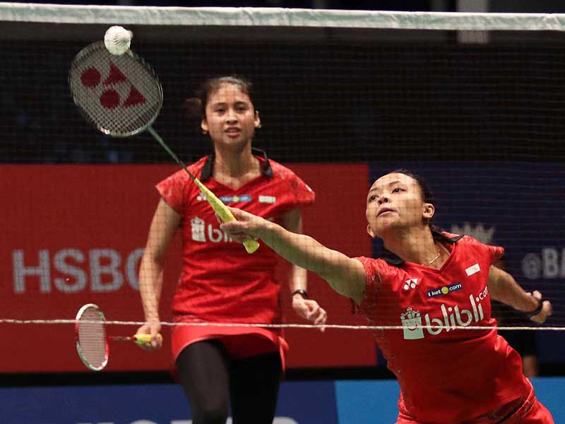 Pasangan ganda putri Indonesia Rizki Amelia Pradipta-Della Destiara Haris 