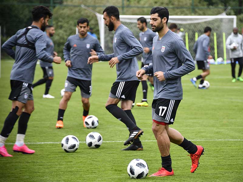 Pemain timnas Iran berlatih di Bakovka, di luar kota Moskow 