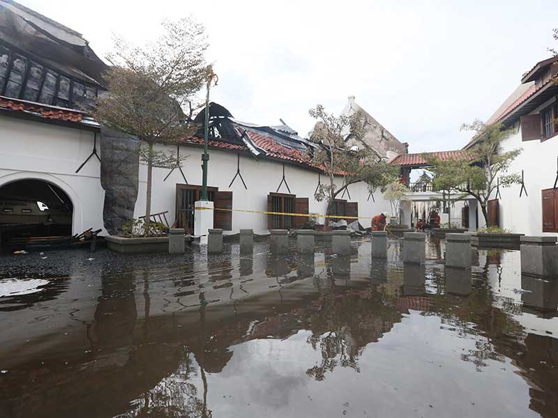 Kondisi Museum Bahari, Jakarta Utara, saat terbakar pada Januari 2018 lalu