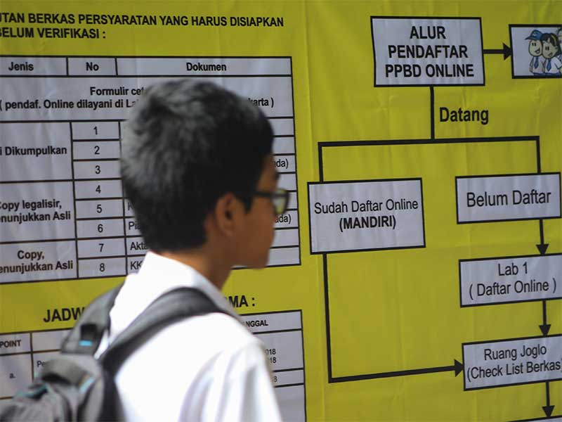  Calon siswa mengikuti pendaftaran Penerimaan Peserta Didik Baru (PPDB) daring (online)