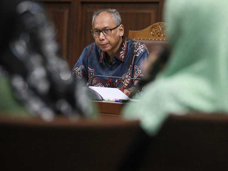 TERDAKWA kasus merintangi pemeriksaan Komisi Pemberantasan Korupsi (KPK) Bimanesh Sutarjo 