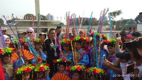 Wagub DKI Sandiaga Uno di Lapangan Banteng, Jakarta Pusat