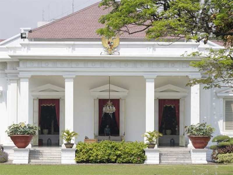 Suasana bagian belakang Istana Merdeka di Kompleks Istana Kepresidenan, Jakarta