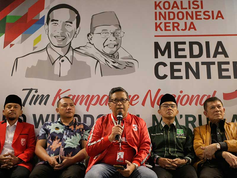 kretaris Tim Kampanye Nasional (TKN) pasangan calon Presiden-Wakil Presiden Joko Widodo dan Ma'ruf Amin, Hasto Kristiyanto
