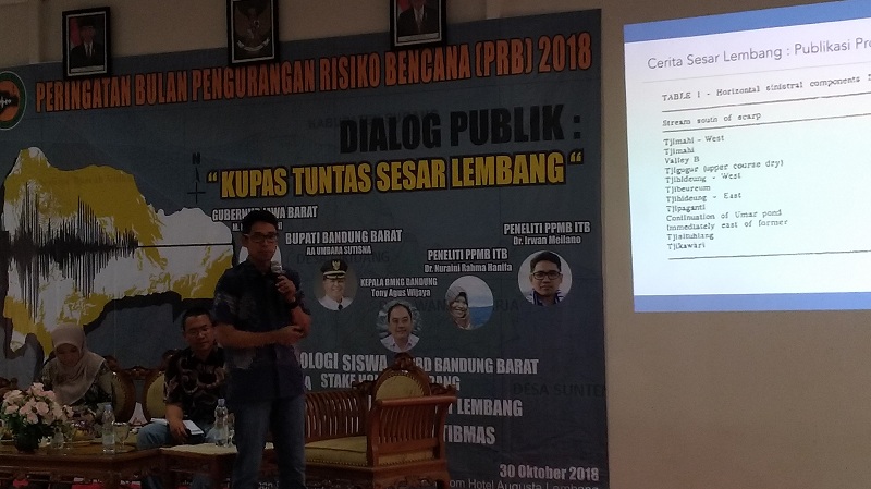 Peneliti dari PPMB ITB, Irwan Meilano menjelaskan tentang asal usul sesar Lembang