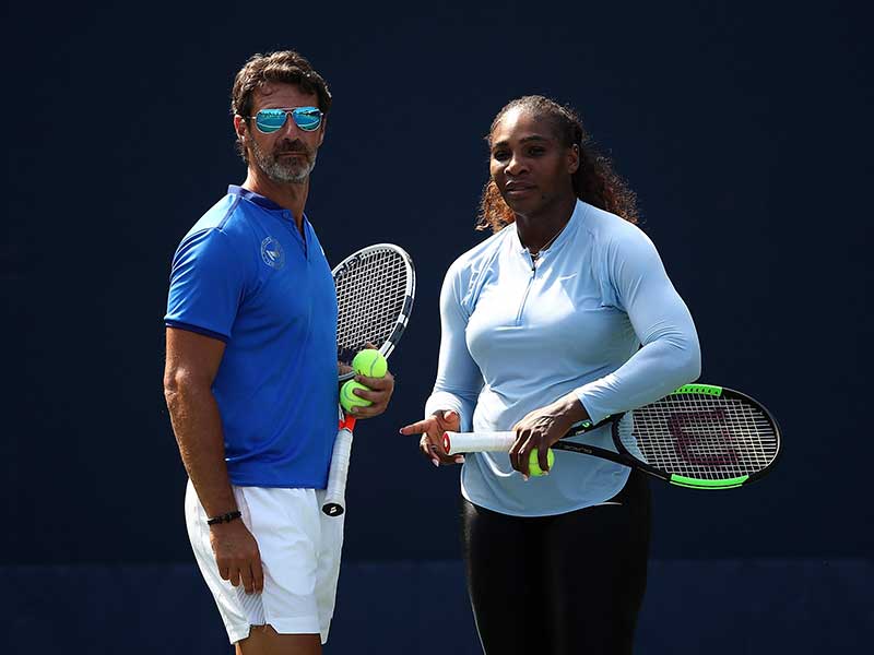 Serena Williams (kanan) dan pelatihnya Patrick Mouratoglou