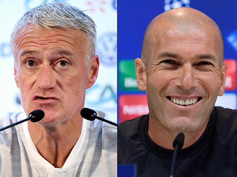 DIDIER Deschamps (kiri) dan Zinedine Zidane 