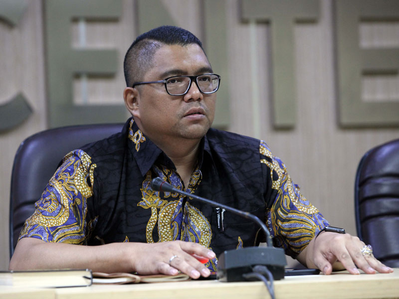 Anggota Bawaslu Fritz Edward Siregar di Media Center Bawaslu.