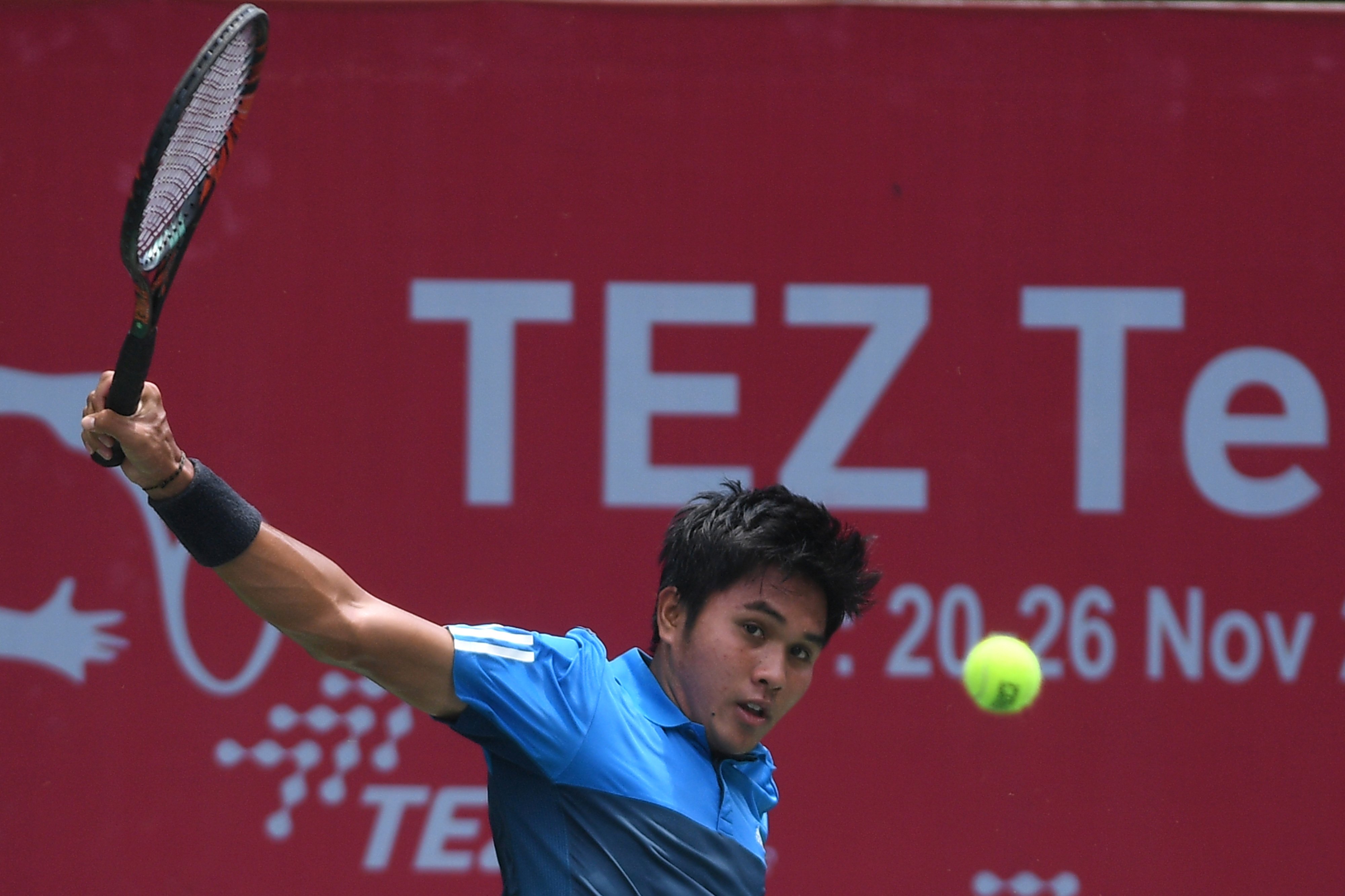 Rifqi Fitriadi saat mengikuti TEZ Tennis Open 2017. Rifqi kini tengah mengikuti seleksi pelatnas SEA Games 2019.