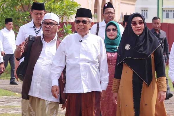 KH Ma'ruf Amin  safari politik  ke Rangkasbitung, Banten, Senin (25/3) petang.