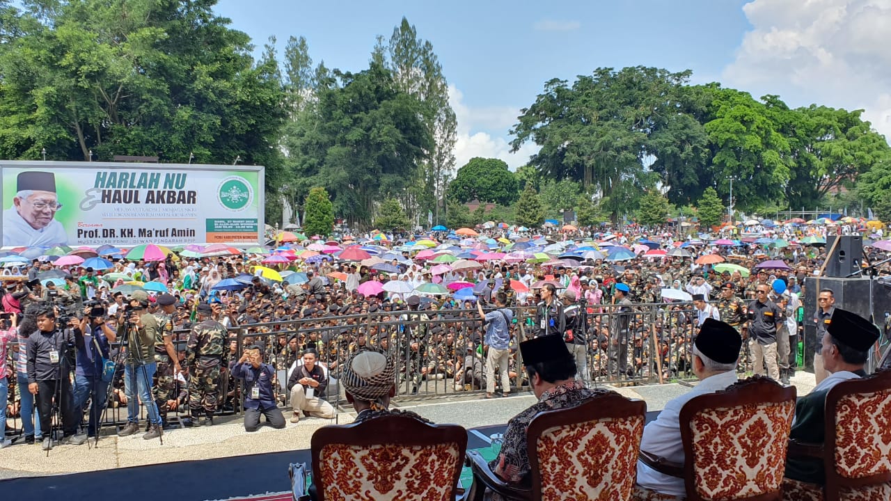 Cawapres nomor urut 01 Ma'ruf Amin menghadiri Harlah ke-96 NU di Wonosobo