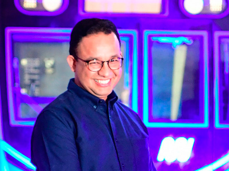  Gubernur DKI Jakarta Anies Baswedan saat peresmian MRT Jakarta fase I 