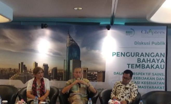 Diskusi Publik 'Pengurangan Bahaya Tembakau dalam Perspektif Sains, Kebijakan, dan Regulasi Kesehatan Masyarakat' di Jakarta, Kamis (28/3).