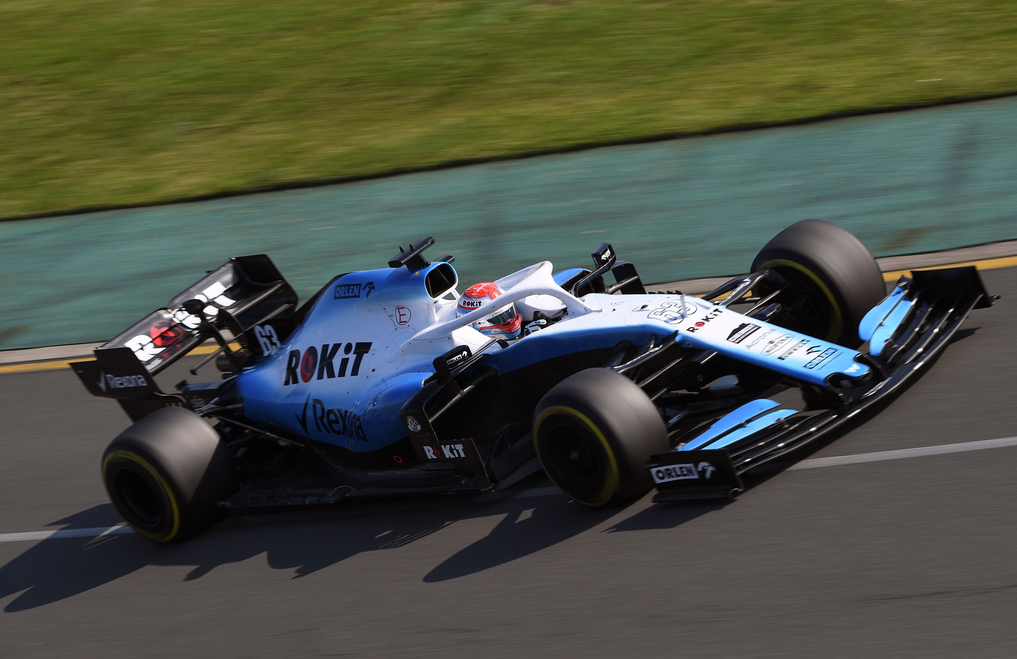 Mobil Williams yang dikendarai George Russell.