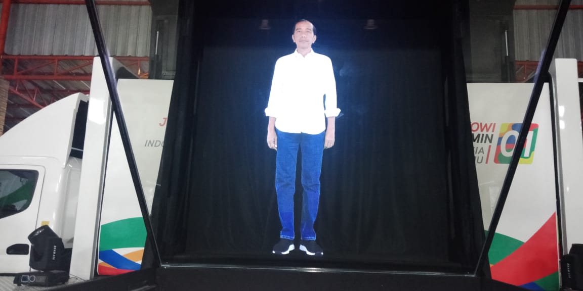 Hologram Calon Presiden Jokowi. 