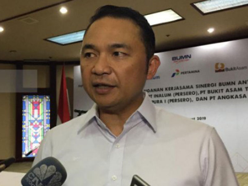 Direktur Utama Garuda Indonesia I Gusti Ngurah Akhsara saat ditemui di Kementerian BUMN Jakarta, Kamis. 