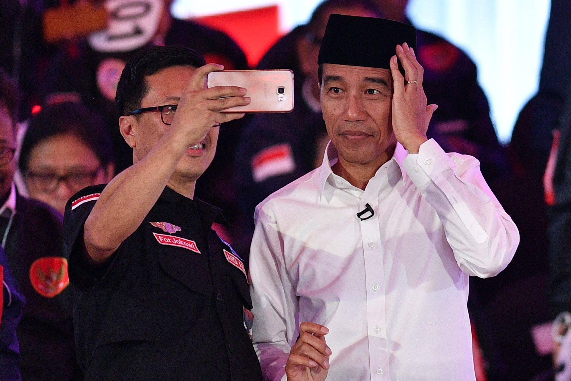 Capres Joko Widodo saat debat pertama (17/1). 