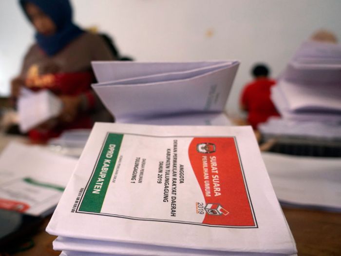 Surat suara Pemilu 2019.