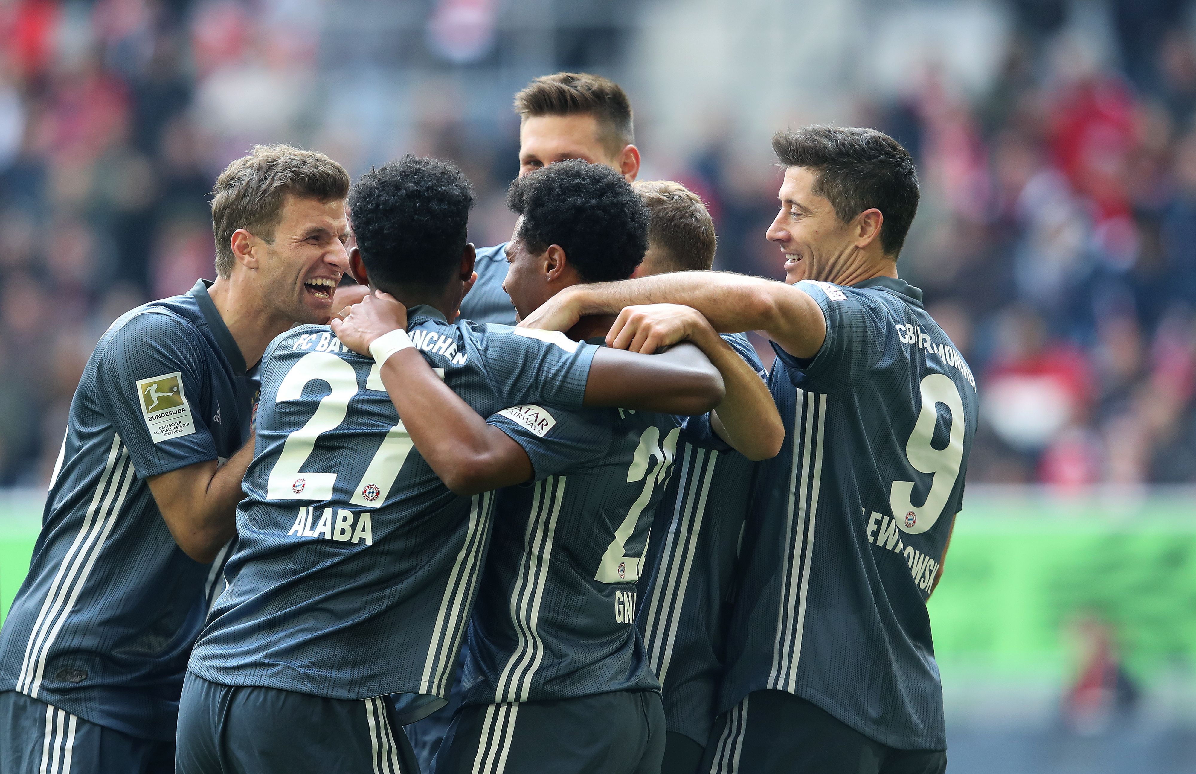 Selebrasi para pemain Bayern Muenchen