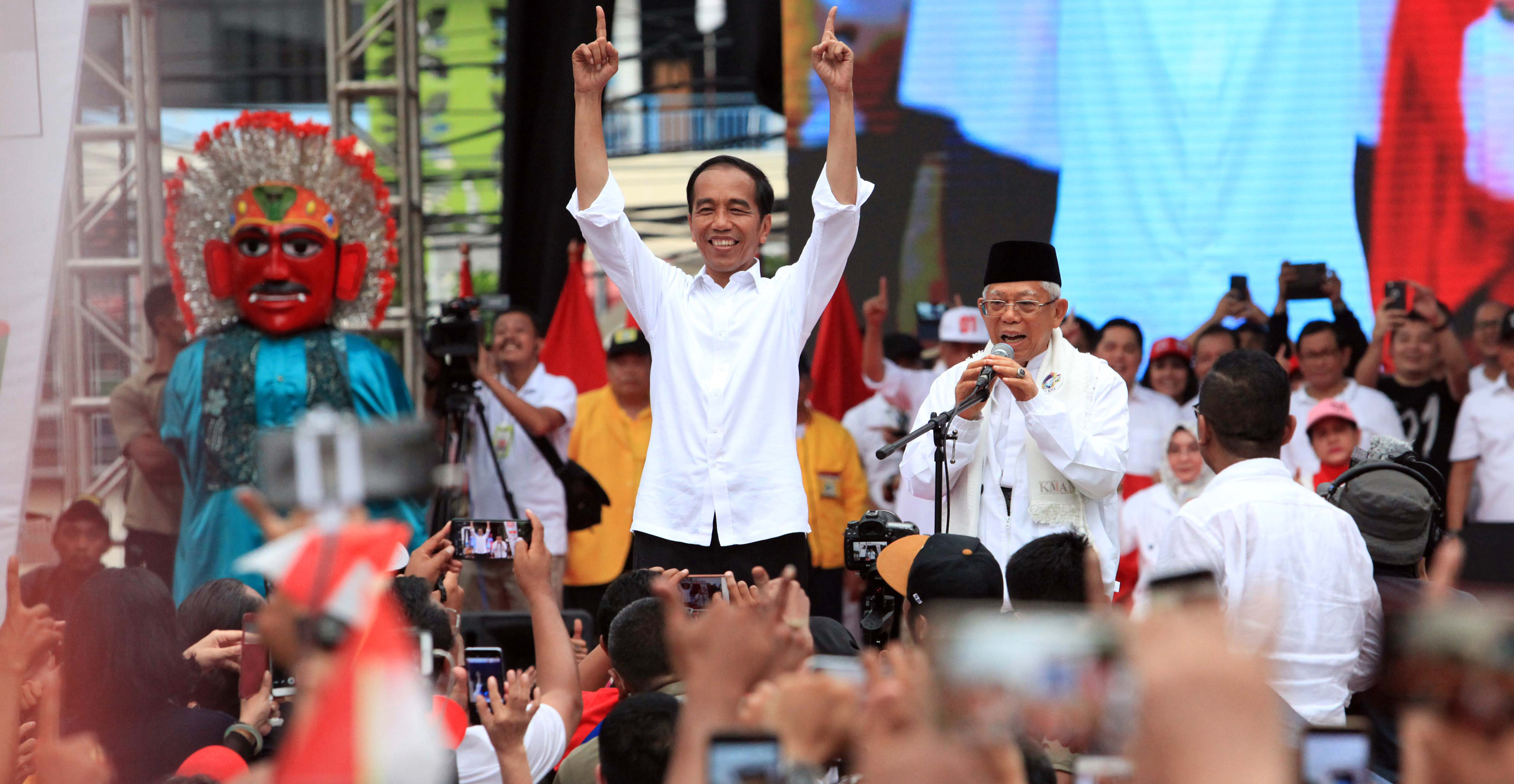 Pasangan capres-cawapres nomor 01 Joko Widodo-Ma'ruf Amin melakukan kampanye terbuka di Tangerang
