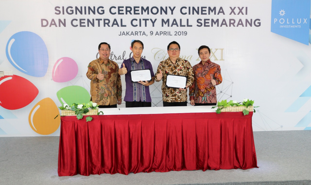 Penandatanganan kontrak bergabungnya Cinema XXI sebagai tenant Central City Mall Semarang, Selasa (9/4)