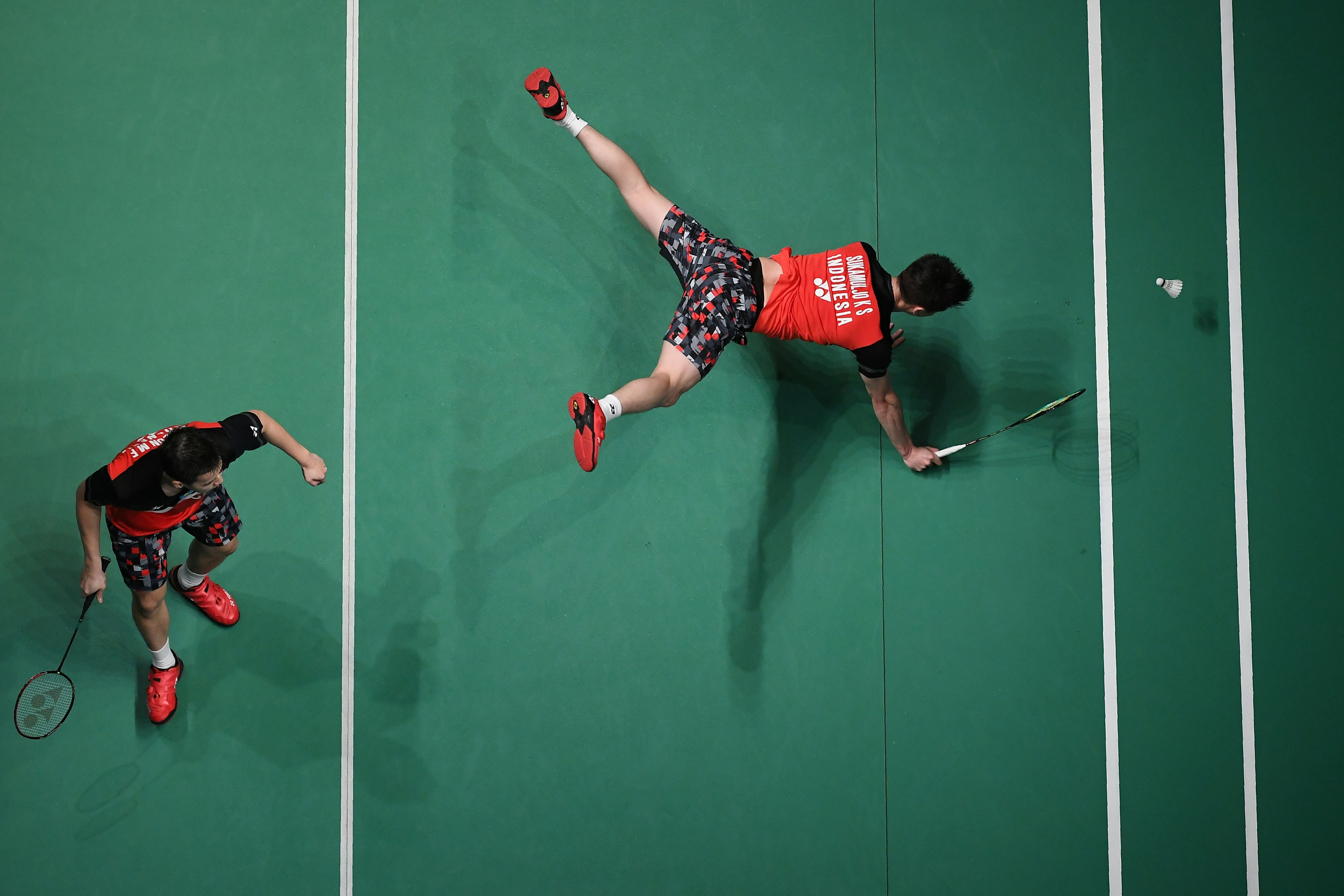 Kevin Sanjaya Sukamuljo (kanan) dan Marcus Fernaldi Gideon.