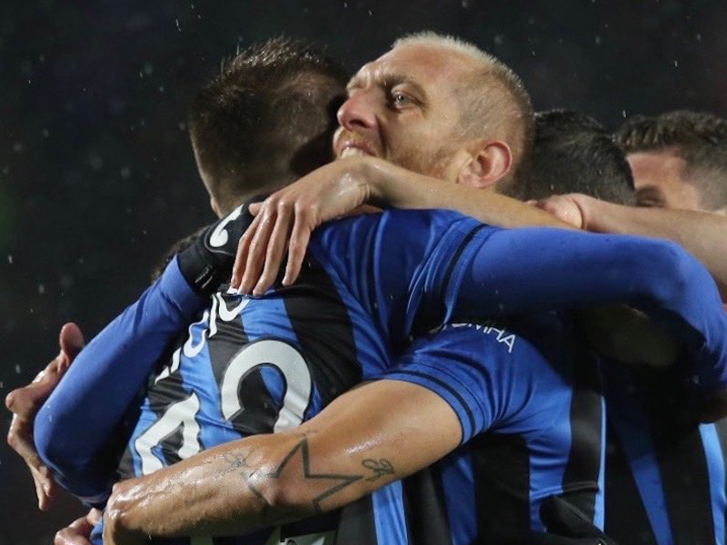 Selebrasi para pemain Atalanta