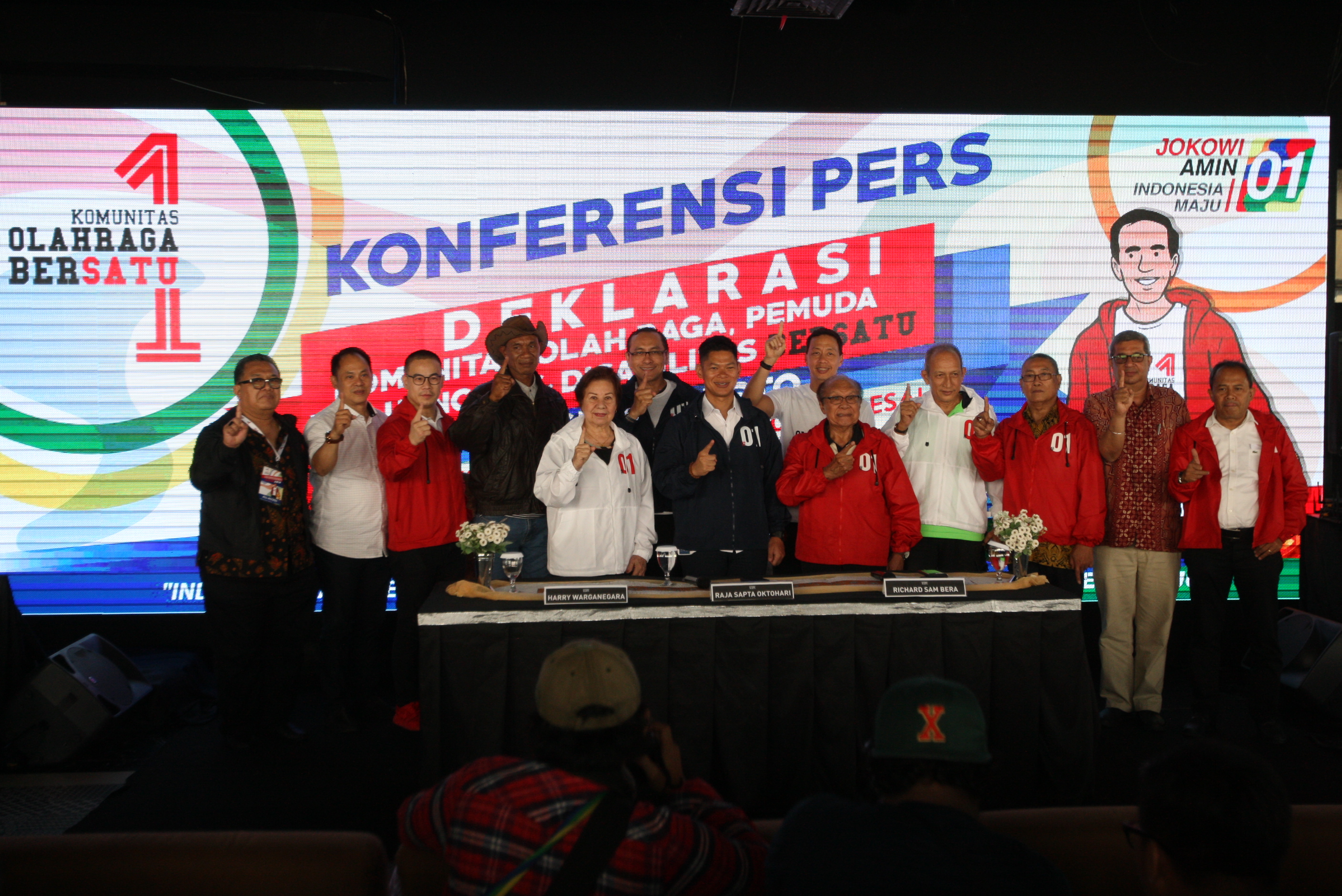 Komunitas Olahraga jelang deklarasi dukungan atlet, pemuda, influencer, dan penyandang disabilitas untuk Joko Widodo-Ma'ruf Amin.