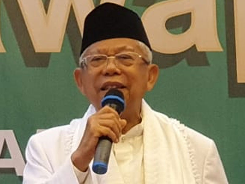 Calon wakil presiden nomor urut 01 KH Ma'ruf Amin.