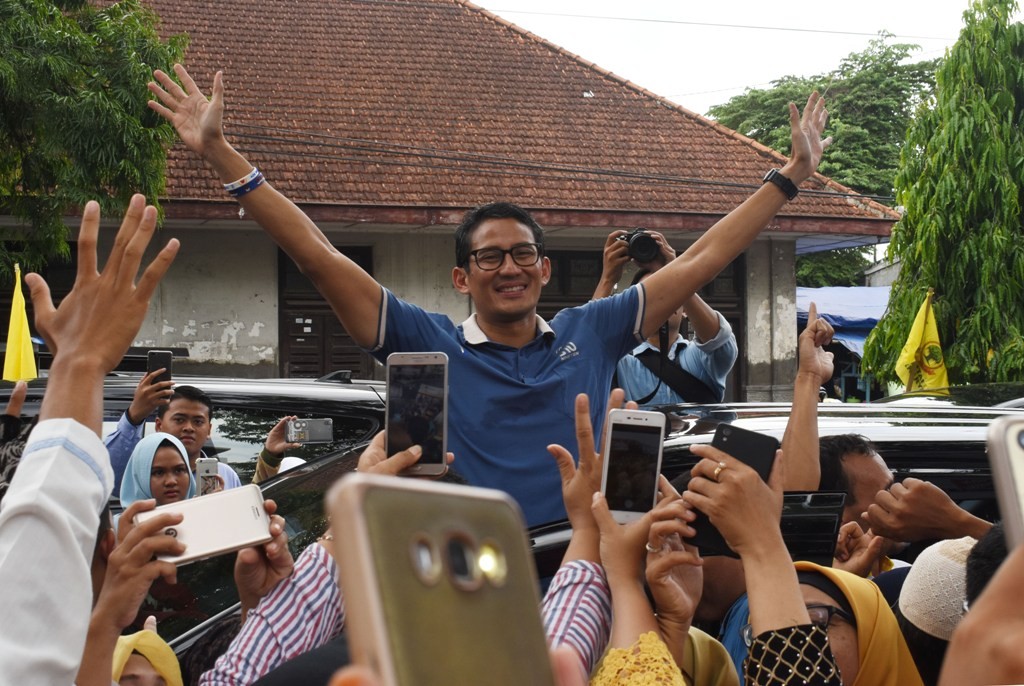 Calon wakil presiden nomor urut 02 Sandiaga Uno. 
