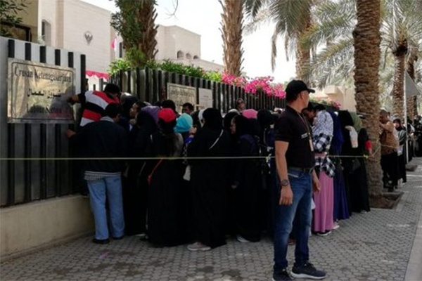 Suasana pemungutan suara Pemilu 2019 di Arab Saudi.