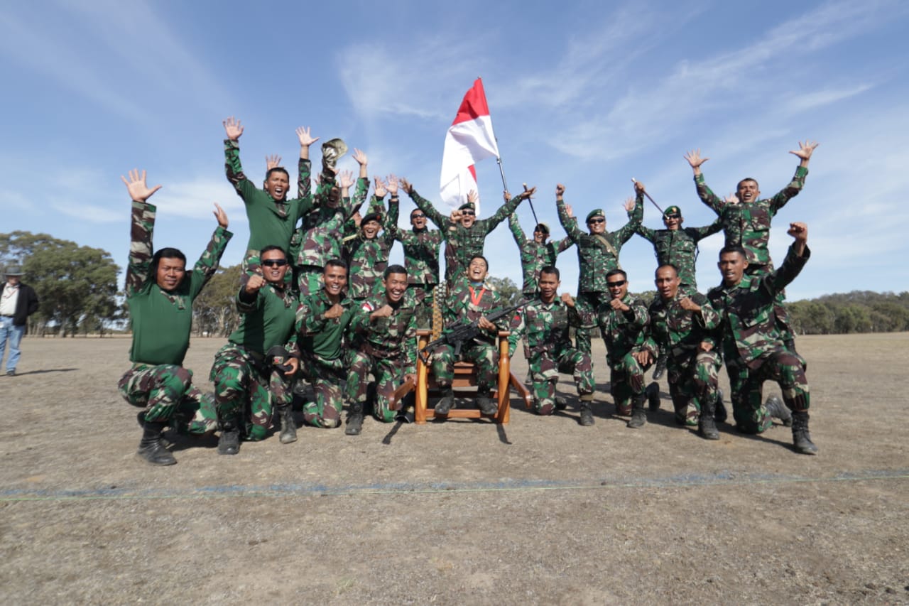 TNI Angkatan Darat keluar sebagai juara umum pada lomba tembak Australian Army of Skill Arms at Meeting (AASAM) 2019.