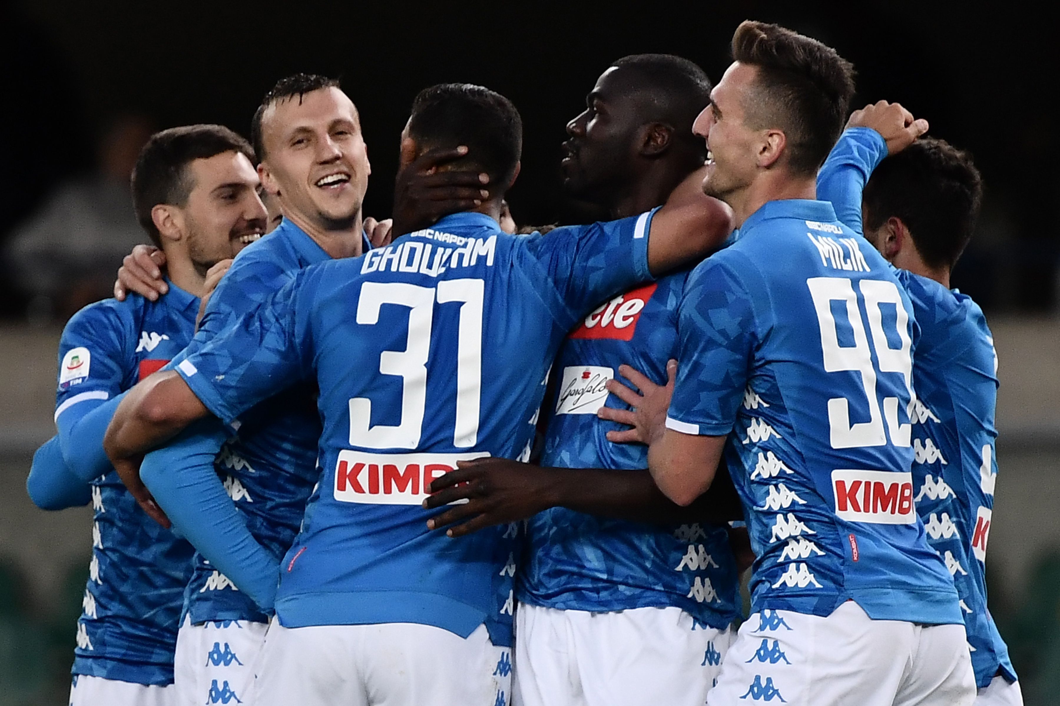 Selebrasi para pemain Napoli