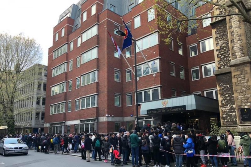 Situasi Pemilu 2019 di KBRI London.