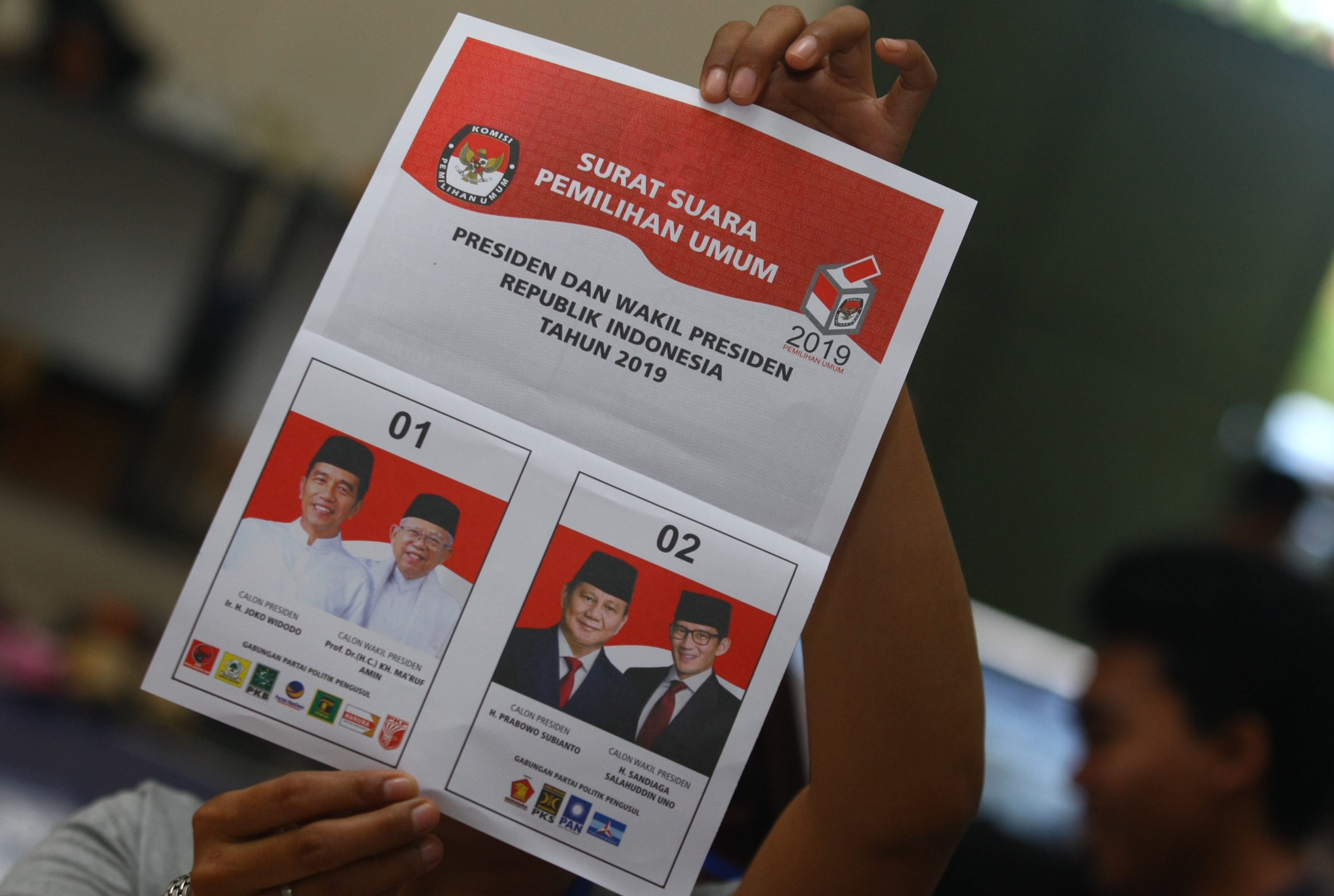 Surat suara Pemilu Presiden 2019