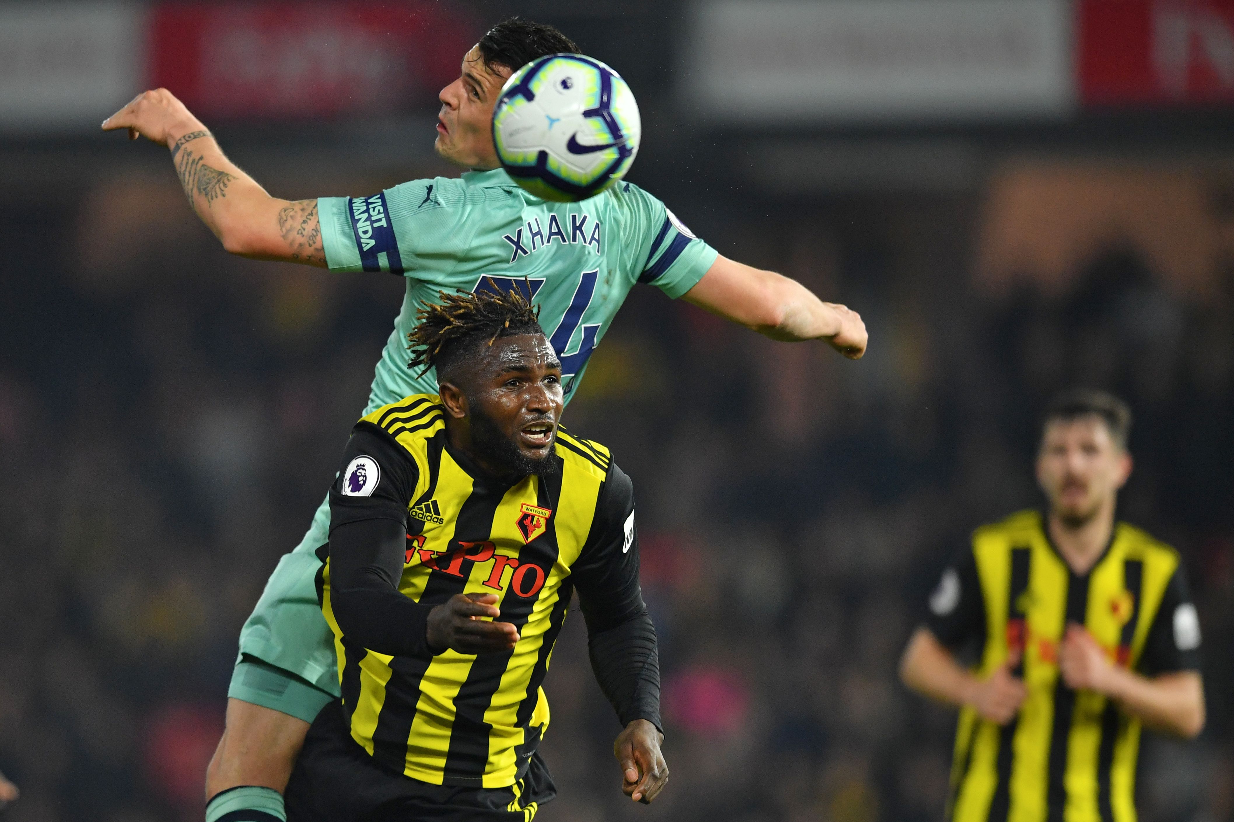 Liga Premier Inggris antara Watford dan Arsenal di Stadion Vicarage Road di Watford, utara London pada 15 April 2019.