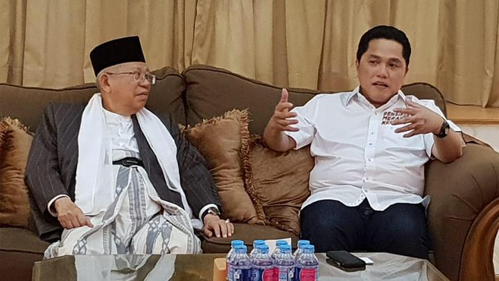 Ketua TKN Erick Thohir bersmaa Cawapres nomor urut 02 Ma