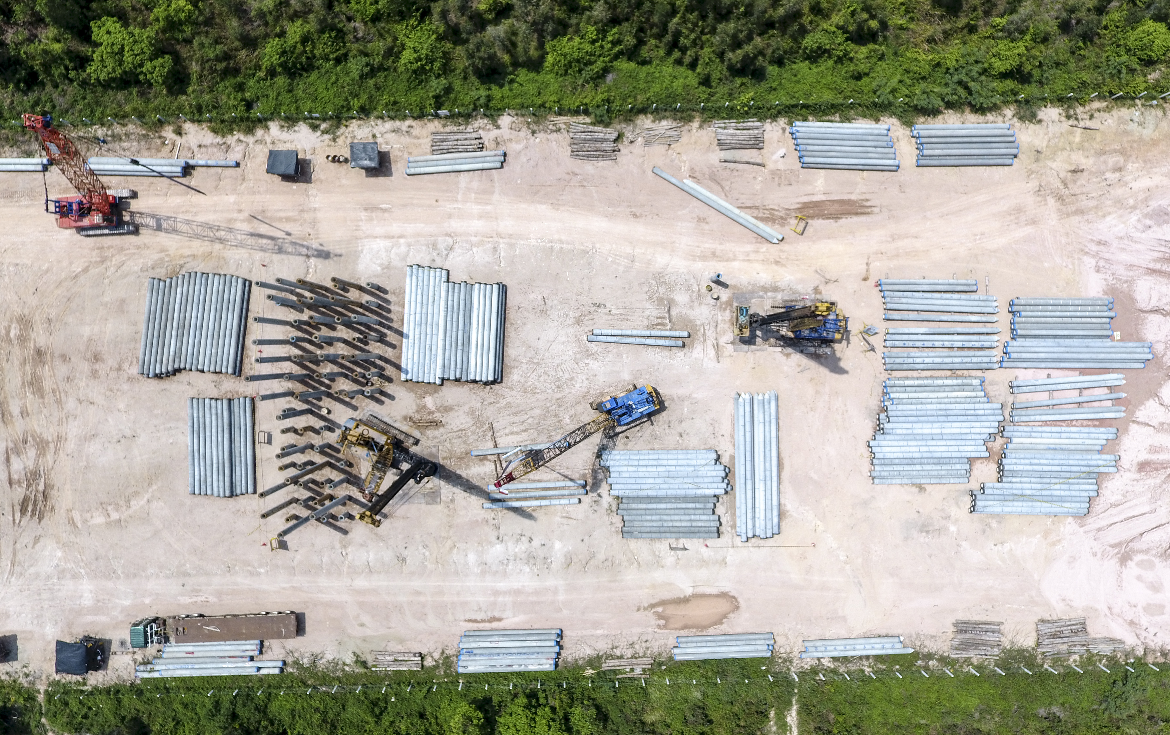 Foto udara arial pembangunan simpang susun jalan tol Sumatra ruas Kayu Agung-Palembang-Betung