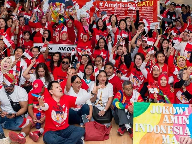 Para relawan Jokowi-Maruf di Amerika