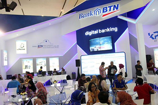 Suasana kegiatan perbankan dibank BTN