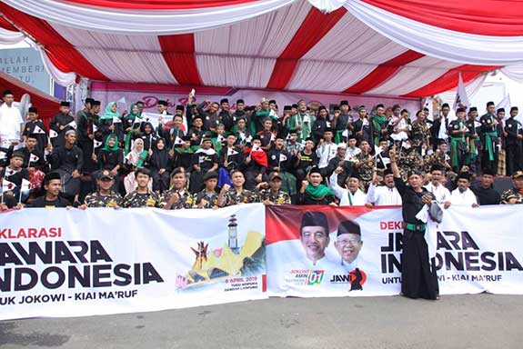 Jawara Indonesia (Jawi) Lampung mendukung pasangan calon Presiden dan Wakil Presiden nomor urut 01 Joko Widodo-KH Ma'ruf Amin